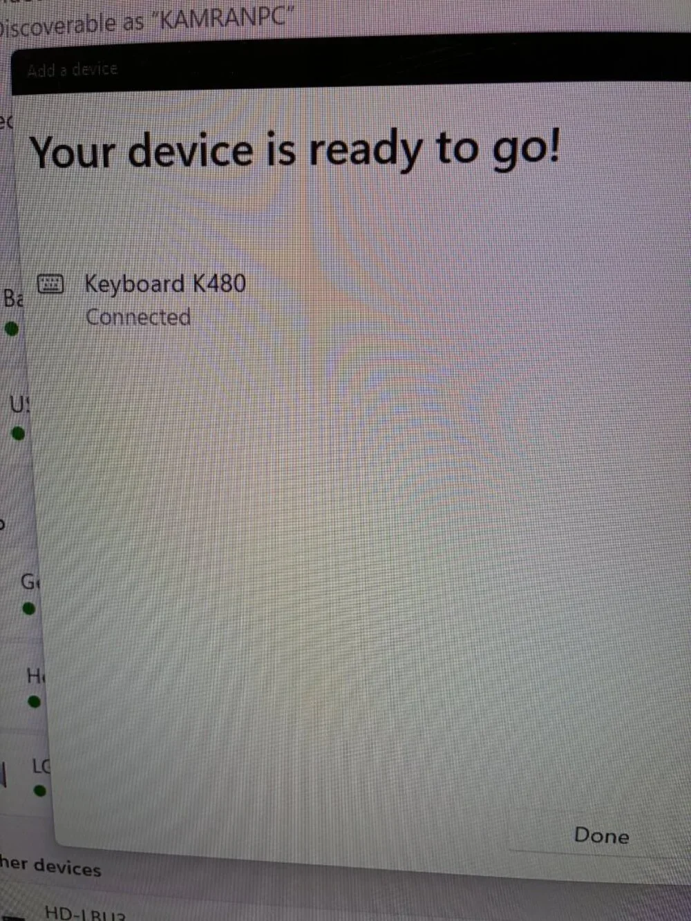 Logitech K480 Bluetooth keyboard